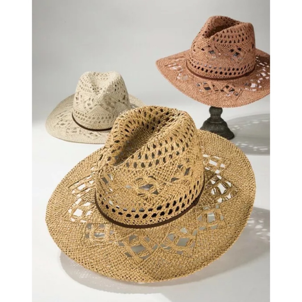 Natural Hand Woven Open Weave Panama Hat - Picture 5 of 6